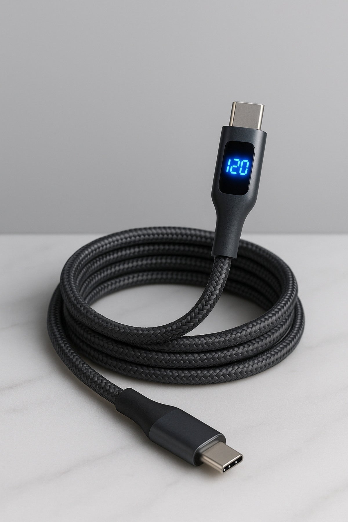 Câble USB-C avec affichage LED — Charge rapide & design intelligent