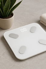 Balance connectée Bluetooth intelligente — Design blanc minimaliste