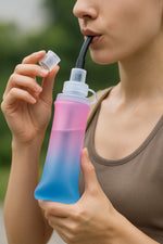 Gourde pliable dégradée rose-bleu — Élégante & ultra-compacte