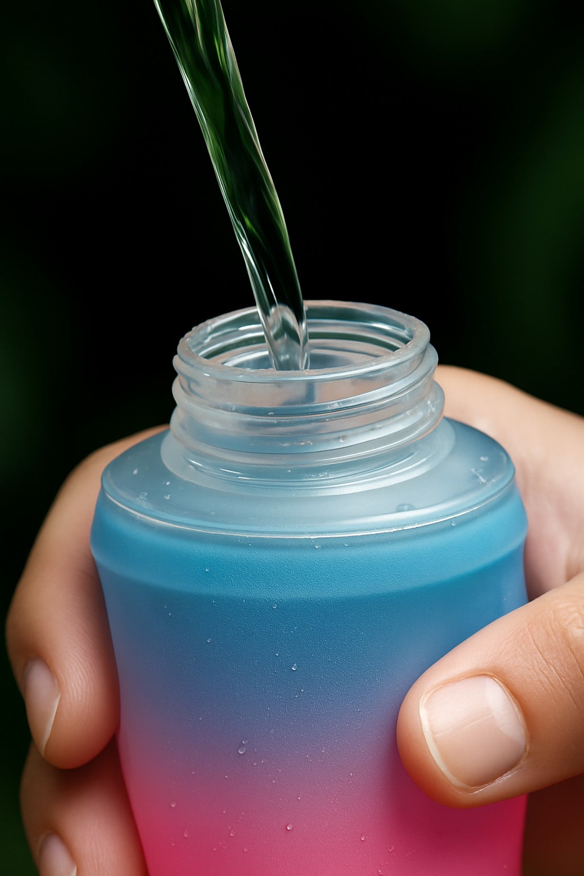 Gourde pliable dégradée rose-bleu — Élégante & ultra-compacte