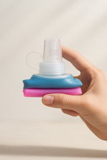 Gourde pliable dégradée rose-bleu — Élégante & ultra-compacte