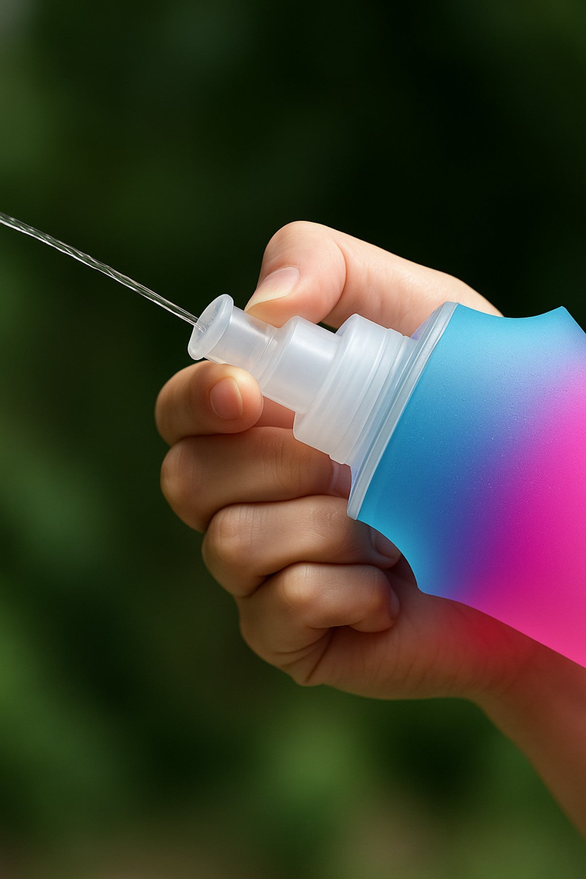 Gourde pliable dégradée rose-bleu — Élégante & ultra-compacte