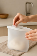 Sachet alimentaire en silicone réutilisable — Étanche, écologique & pratique