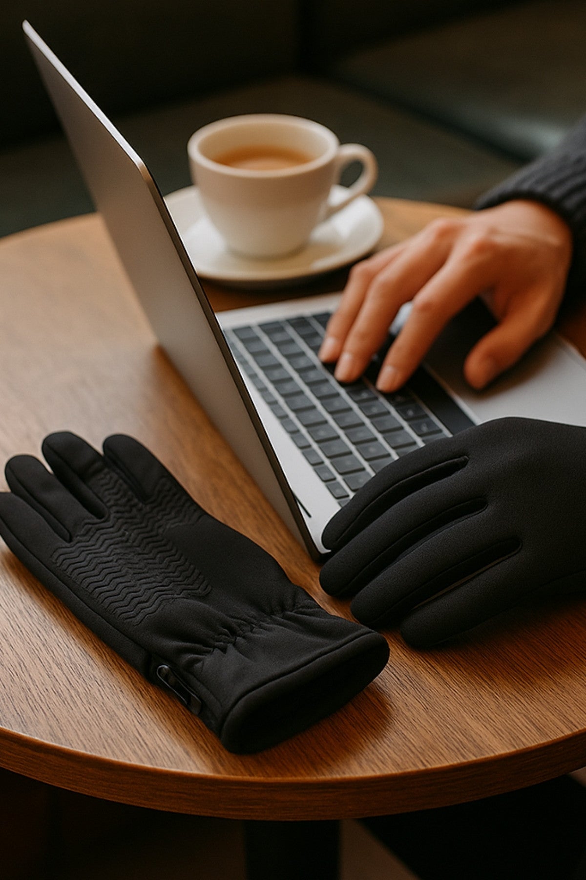 Gants hiver tactiles imperméables noir anthracite – Confort & performance premium